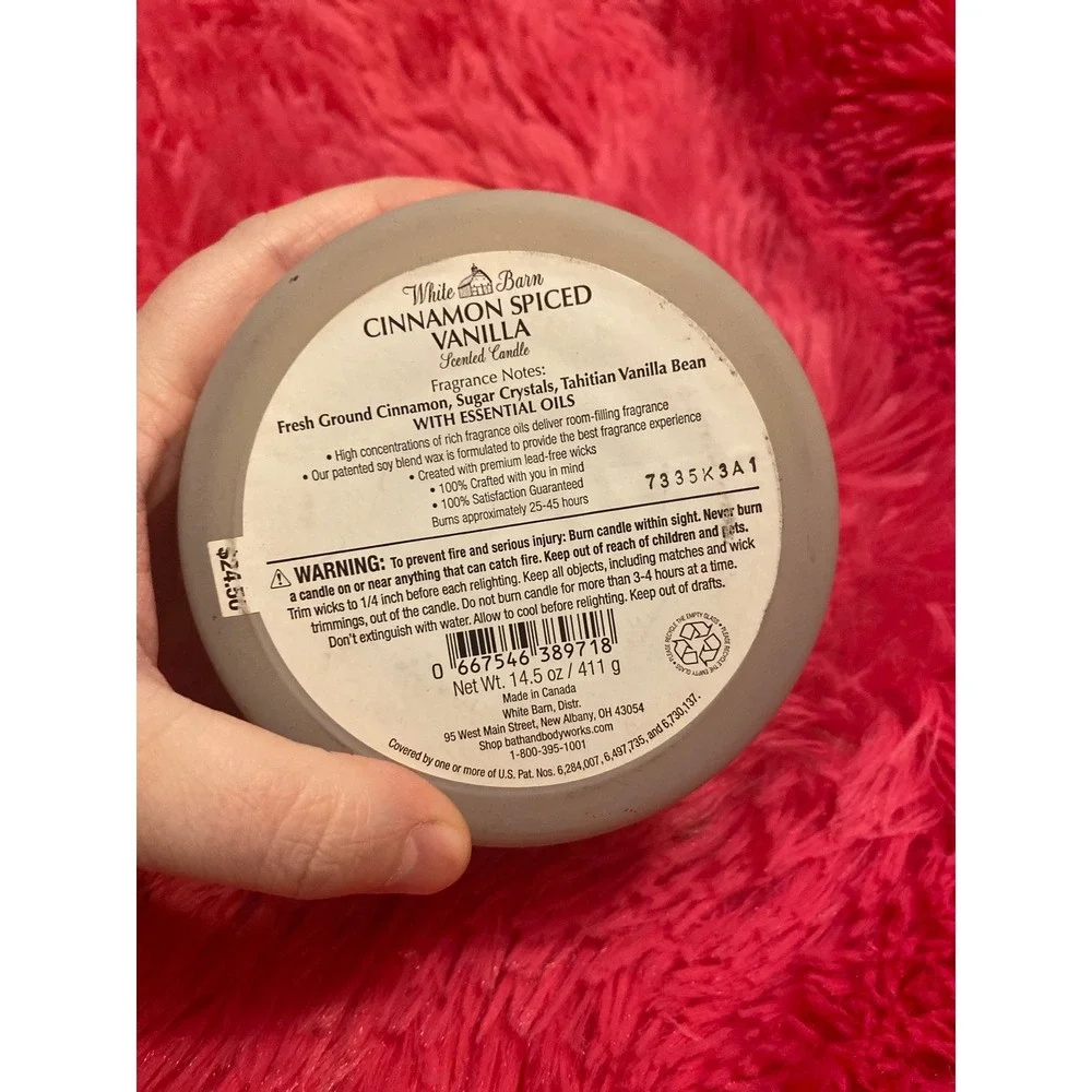 Bath body works white barn cinnamon‎ spiced vanilla candles - Picture 3 of 5